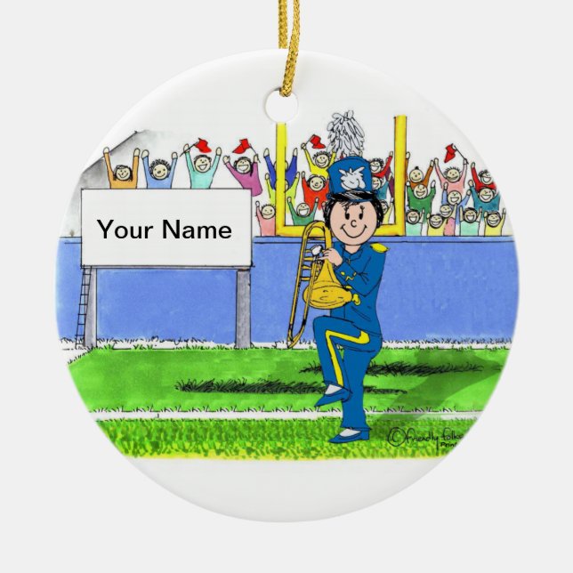 Trombone - Female Ceramic Tree Decoration (Front)