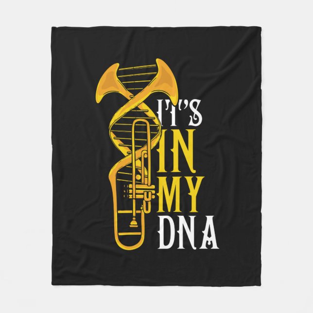 Trombone Gift Men Jazz Music Marching Band Fleece Blanket (Front)