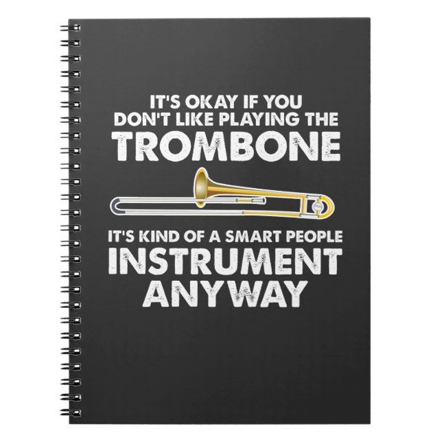 Trombone Gift - smart people Instrument Orchestra Notebook (Front)
