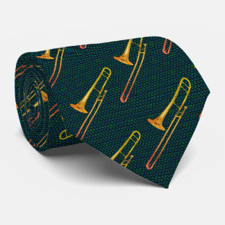 Trombone Green Neck Tie
