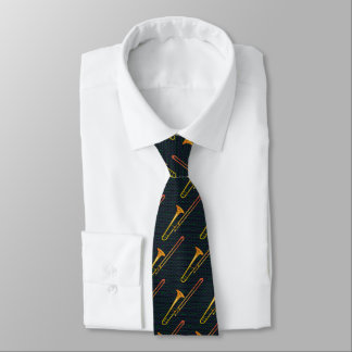 Trombone Green Neck Tie