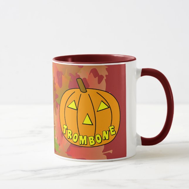 Trombone Halloween Pumpkin Mug (Right)