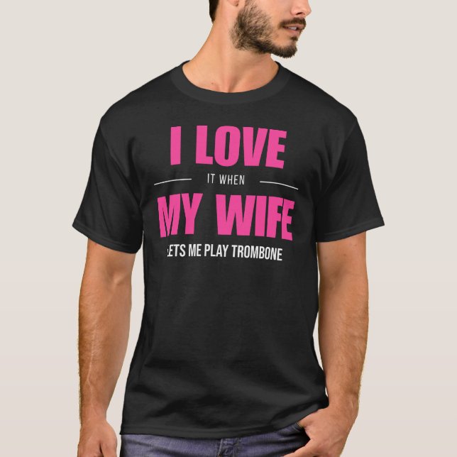 Trombone Harmony Tee - Brass up Love and Laughter  (Front)