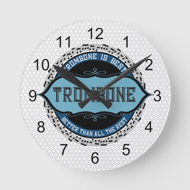 Trombone Is Best Round Clock (Front)