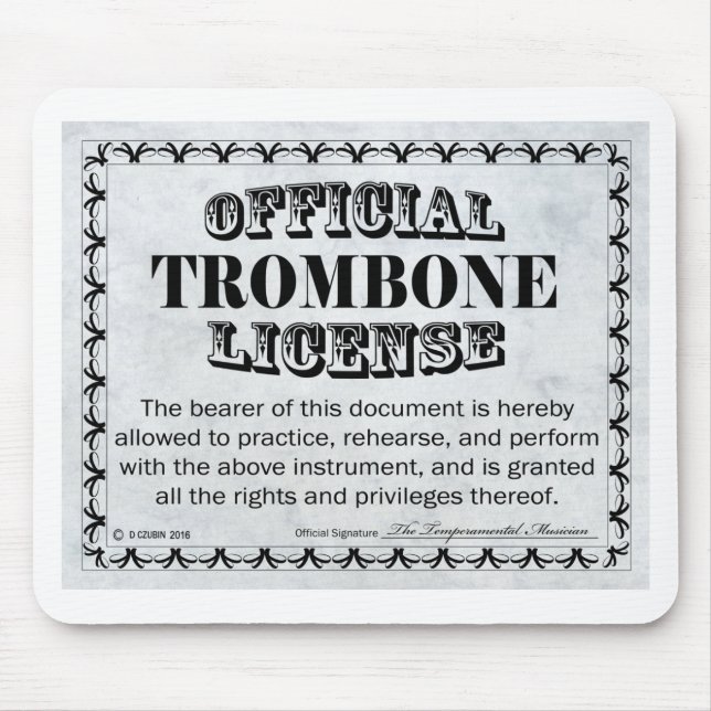 Trombone License Mouse Mat (Front)
