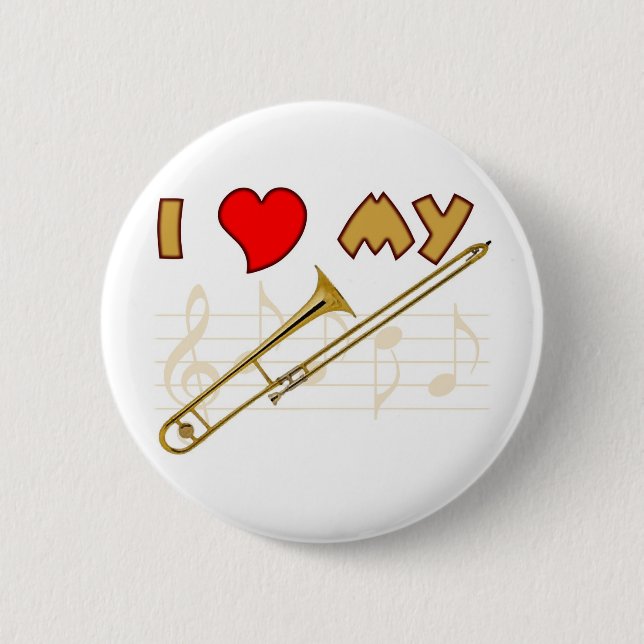 Trombone Love 6 Cm Round Badge (Front)