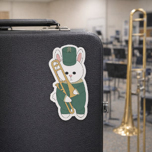 Trombone Marching Band Rabbit Green and Gold