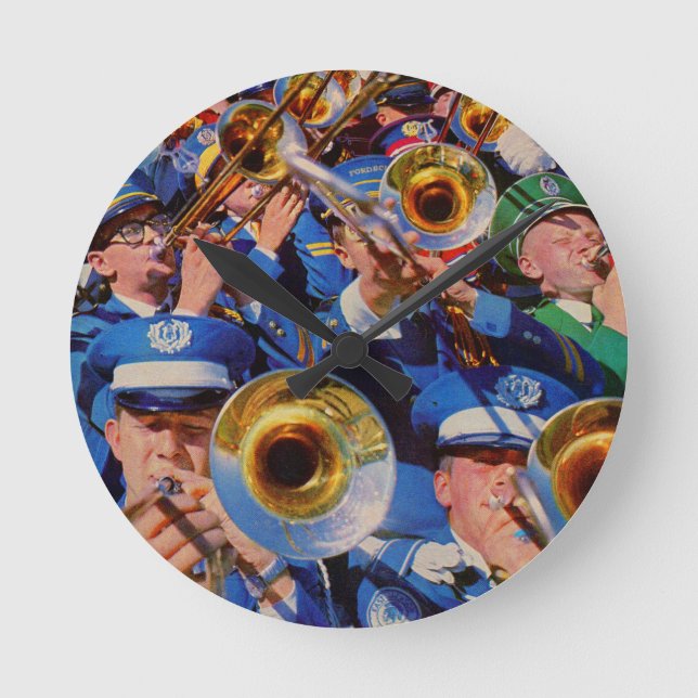 trombone mob AKA band geeks gone wild Round Clock (Front)
