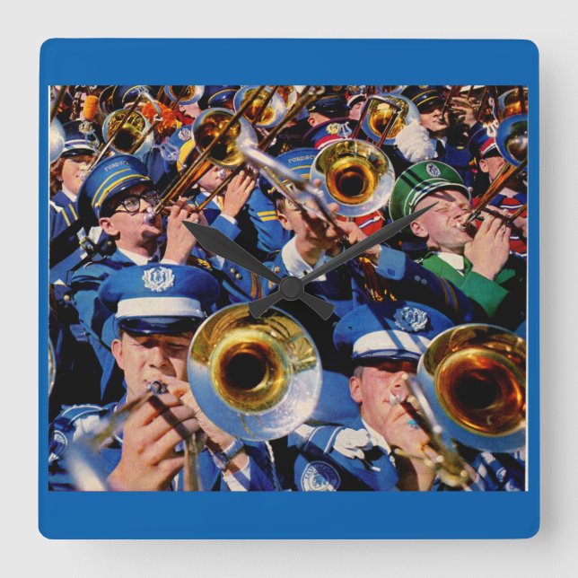 trombone mob AKA band geeks gone wild Square Wall Clock (Front)