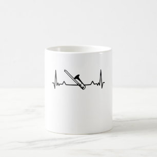 Trombone Music Heartbeat Funny Gifts Coffee Mug