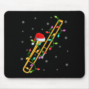 Trombone Music Lover Xmas Lights Santa Trombone Ch Mouse Mat