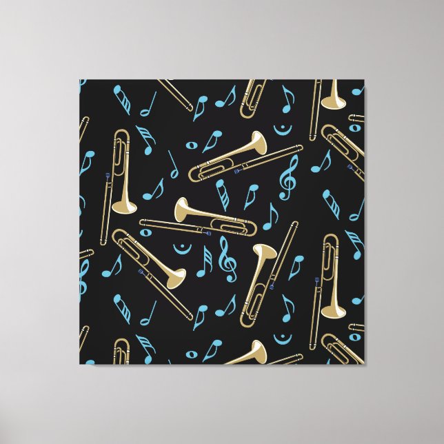 Trombone Music Notes  Canvas Print (Front)