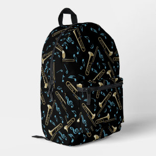 Trombone Music Notes Pattern Printed Backpack
