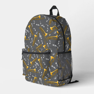 Trombone Music Notes Pattern Printed Backpack