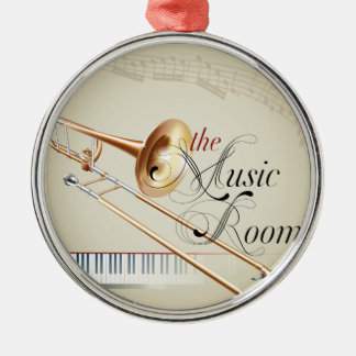 Trombone Music Room Metal Tree Decoration