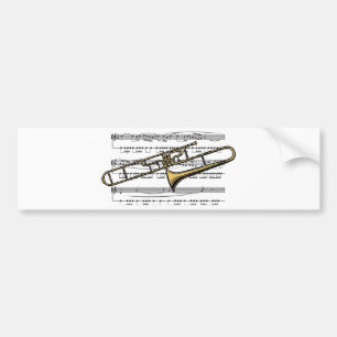 Trombone Musical 14 B Bumper Sticker