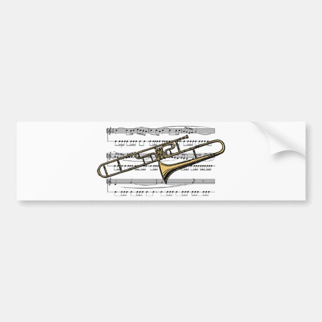 Trombone Musical 14 B Bumper Sticker (Front)