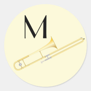Trombone Musician Band Teacher Classic Round Sticker