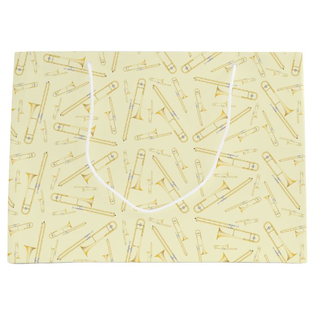 Trombone Musician Band Teacher  Large Gift Bag (Front)