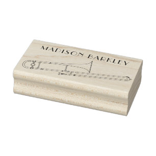 Trombone Musician Band Teacher Rubber Stamp