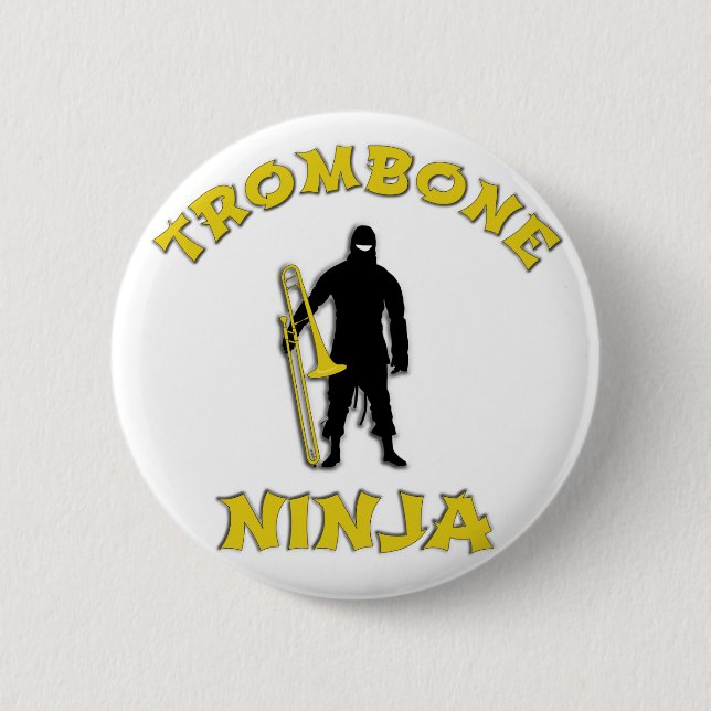 Trombone Ninja 6 Cm Round Badge (Front)