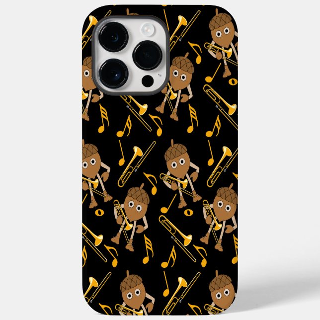 Trombone Nut Music Notes Black Case-Mate iPhone Case (Back)