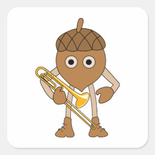 Trombone Nut Square Sticker