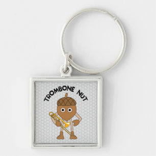 Trombone Nut Text Key Ring