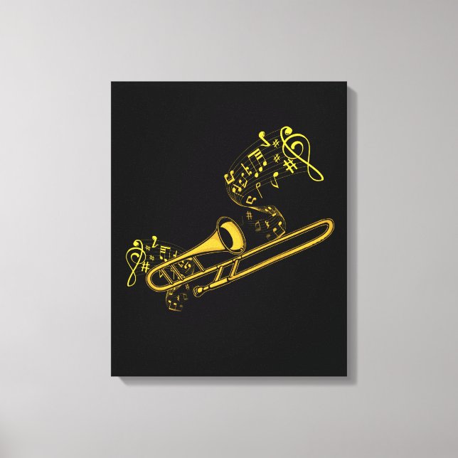 Trombone Player Brass Music Instrument Big Band Canvas Print (Front)