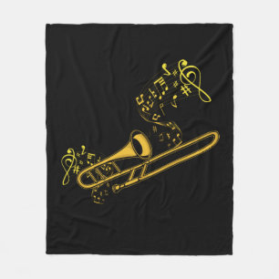 Trombone Player Brass Music Instrument Big Band Fleece Blanket