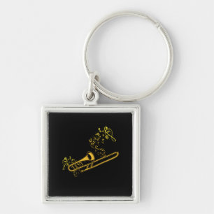 Trombone Player Brass Music Instrument Big Band Key Ring