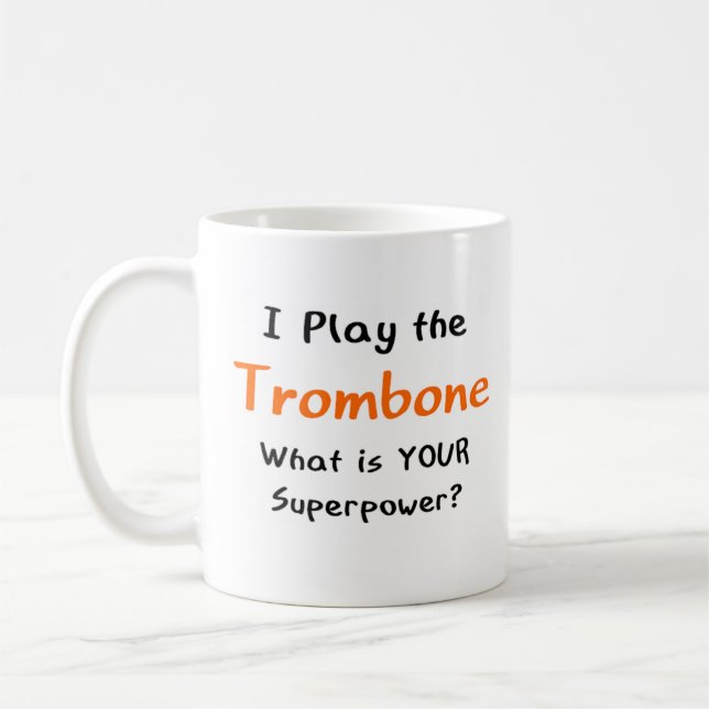 trombone player coffee mug (Left)