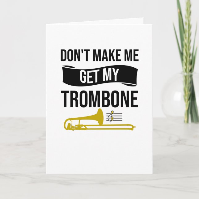 Trombone Player Gifts | Trombone Band Trombonist Card (Front)