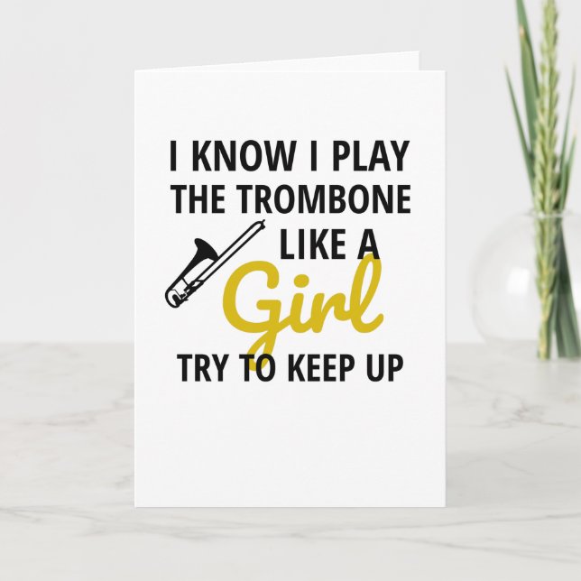Trombone Player Girl | Trombonist Women Trombone Card (Front)