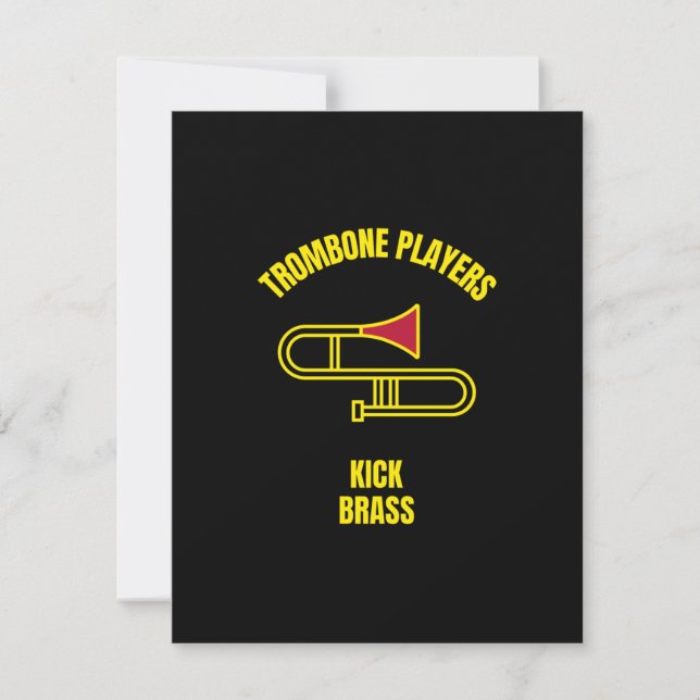 Trombone players kick brass thank you card (Front)
