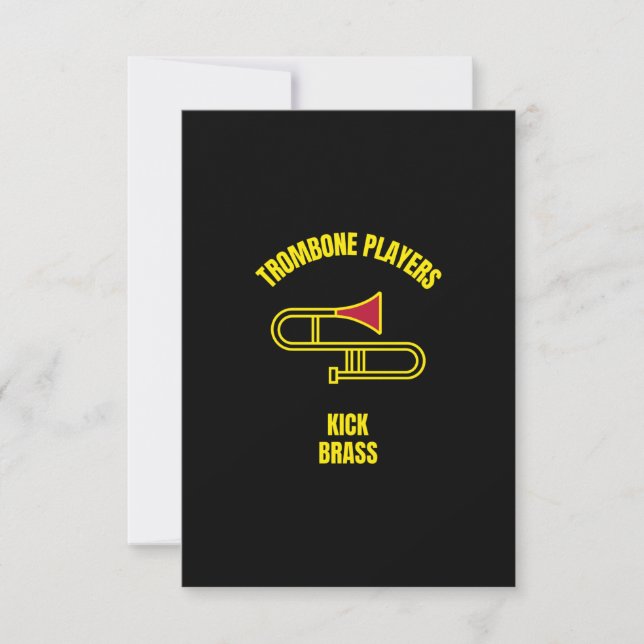 Trombone players kick brass thank you card (Front)