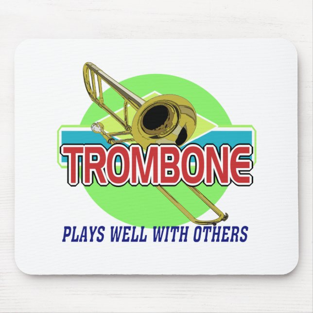 Trombone Plays Well Mouse Mat (Front)