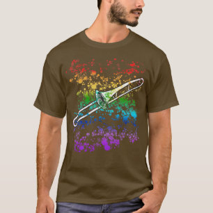 Trombone Rainbow Colours Trombonist Brass Musician T-Shirt