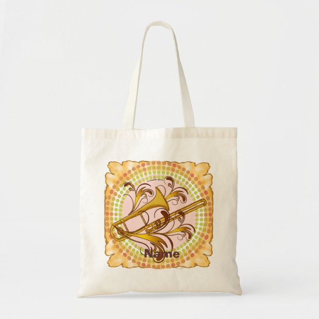 Trombone Rhythm  tote bag (Front)