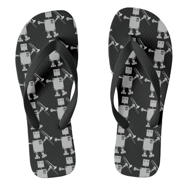 Trombone Robot Flip Flops (Footbed)
