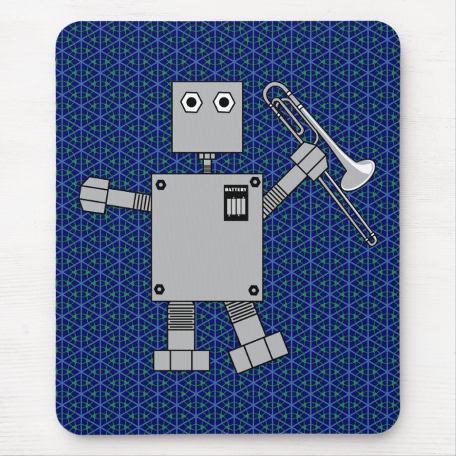Trombone Robot Mouse Mat (Front)