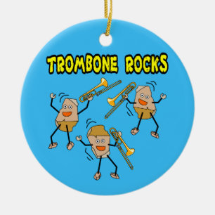 Trombone Rocks Ceramic Tree Decoration