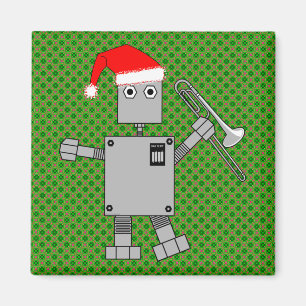Trombone Santa Hat Robot Magnet