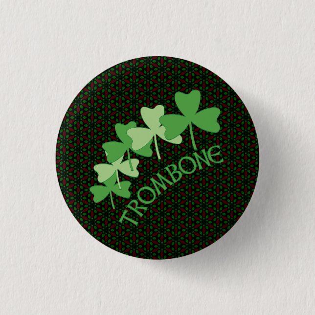 Trombone Shamrocks Arc 3 Cm Round Badge (Front)