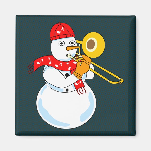 Trombone Snowman Magnet (Front)