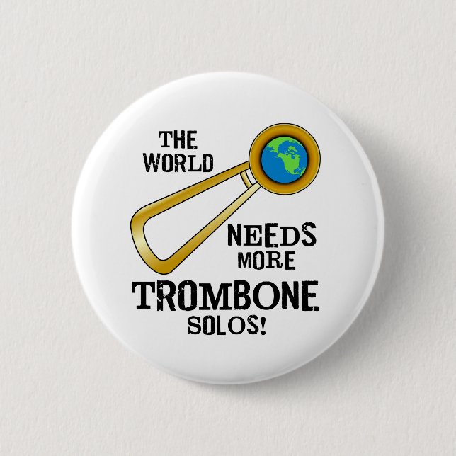Trombone Solos 6 Cm Round Badge (Front)