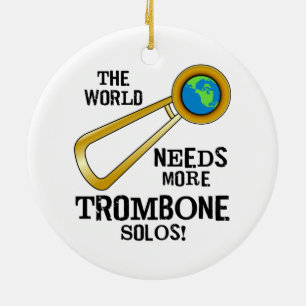 Trombone Solos Ceramic Tree Decoration