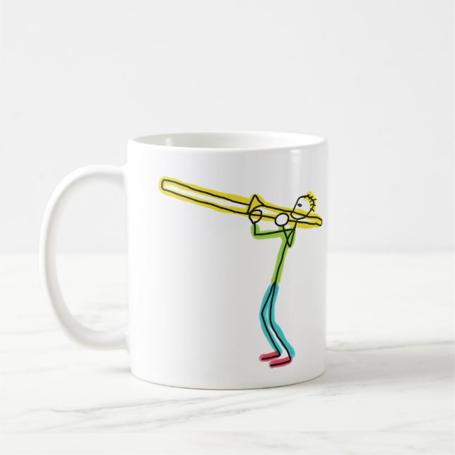 Trombone Stickman Coffee Mug (Left)