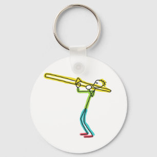 Trombone Stickman Key Ring
