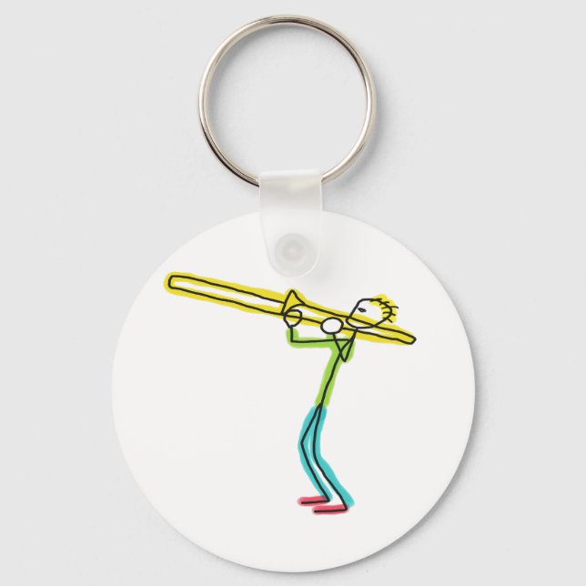 Trombone Stickman Key Ring (Front)